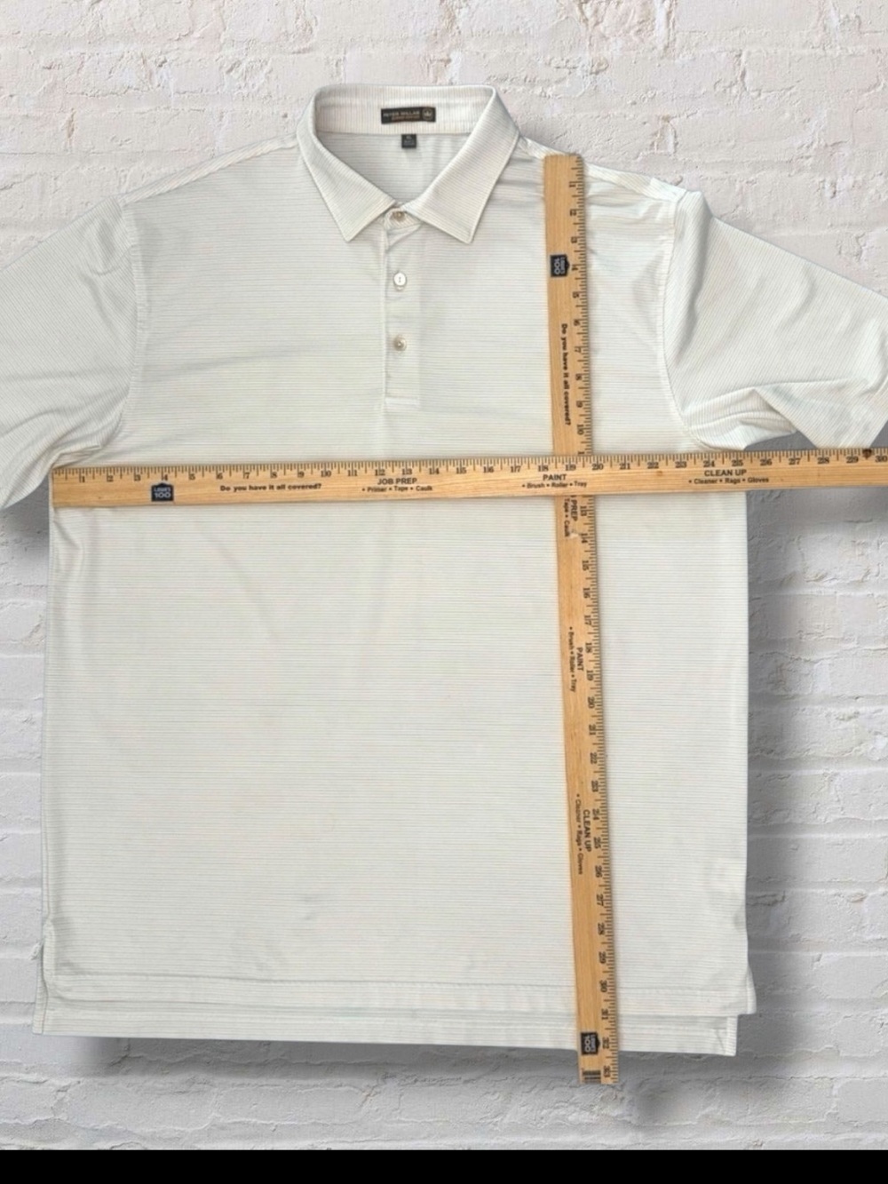 Peter Millar Summer Comfort Polo Shirt Men’s XL Cream Stripe Golf Performance - Picture 12 of 12